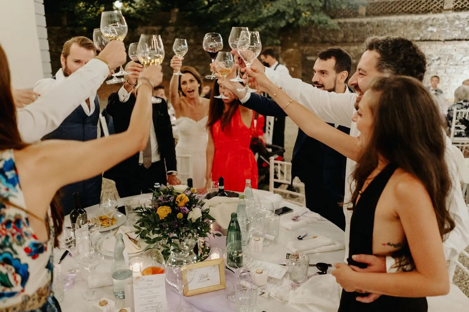Borgo san faustino villa laura wedding reception group photo